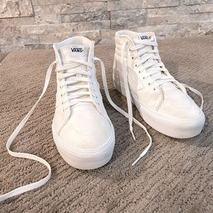 White Vans High Tops (Women size 8.5)